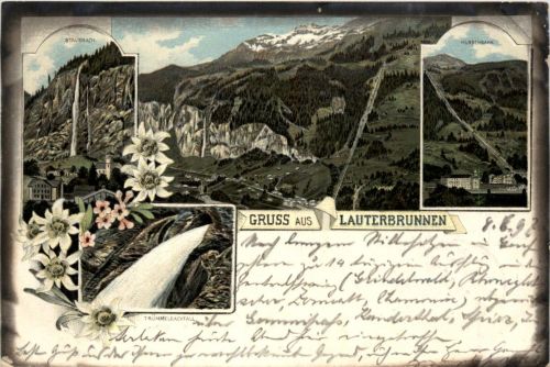 Gruss aus Lauterbrunnen - Litho