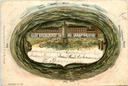 Gruss vom Brocken - Litho