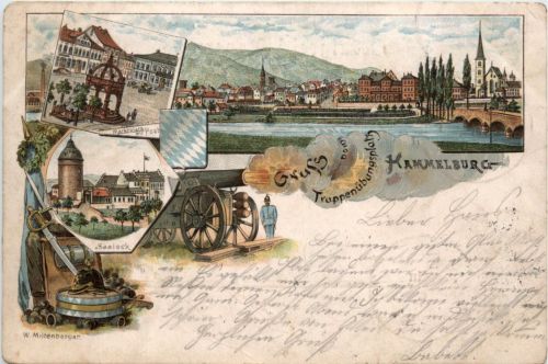 Gruss vom Truppenübungsplatz Hammelburg - Litho