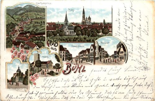 Gruss aus Bühl - Litho