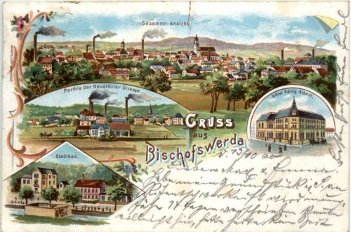 Gruss aus Bischofswerda - Litho