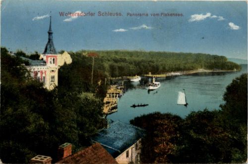 Woltersdorfer Schleuse, Panorama vom Flakensee