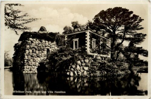 Wörlitzer Park, Stein und Villa Hamilton