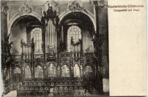 Klosterkirche Ottobeuren, Chorgestühl mit Orgel