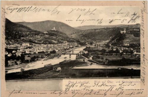 Das Lahntal, Blick auf Ober- und Niederlahnstein