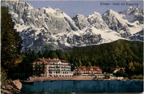 Eibsee, Hotel mit Zugspitze