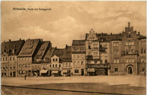 Mittweida - Markt mit Amtsgericht