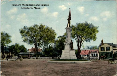 Attleboro - Soldiers Monument and Square