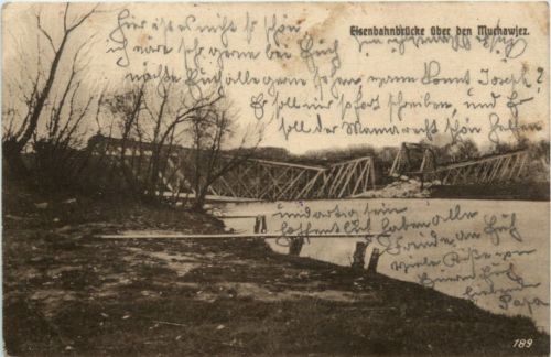 Eisenbahnbrücke über den Muchawjez - Feldpost 121. Infanterie Division