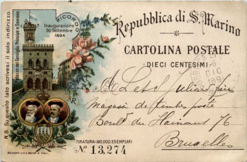 San Marino - Inaugurazione 1894