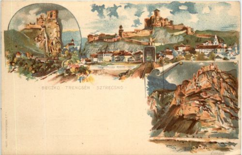 Beczko - Trencsen - Sztrecsno - Litho - Ganzsache