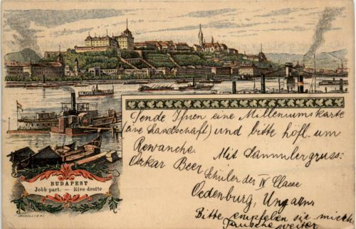 Budapest - Jobb part - Litho - Ganzsache