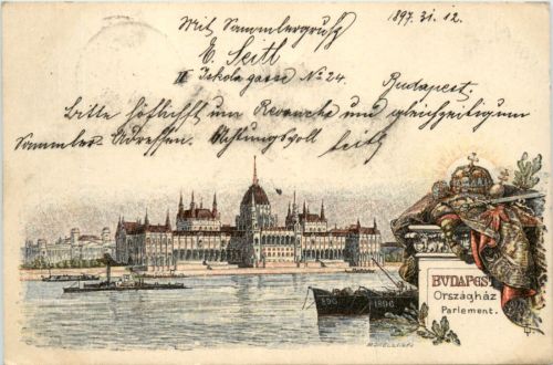 Budapest Orszaghaz - Litho - Ganzsache