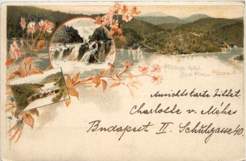 Plitviezai tavak - Lacs de Plitvica - Ganzsache