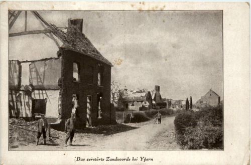 Das zerstörte Zandvoorde bei Ypern