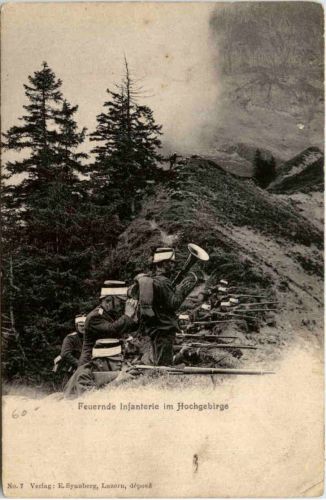 Schweizer Armee - Feuernde Infanterie im Hochgebirge