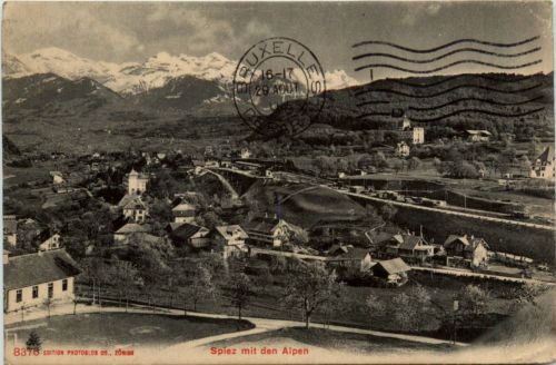 Spiez mit den Alpen