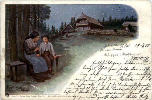 Künstlerkarte E. Döcker - Schwarzwald
