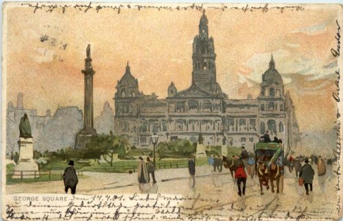 Glasgow - George Square - Litho