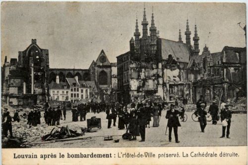 Louvain apres le bombardement