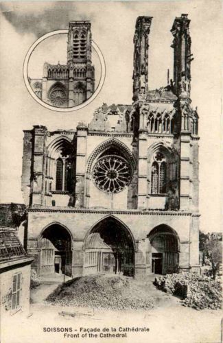 Soissons - Facade de la Cathedrale