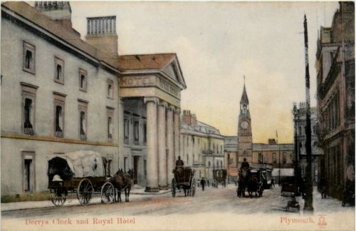 Plymouth - Derrys Clock and Royal Hotel