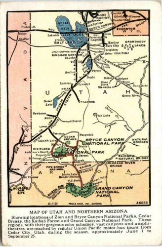 Map of Utah and Northern Arizona