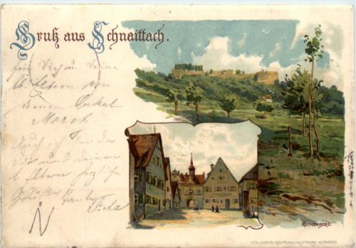 Gruss aus Schnaittach - Litho