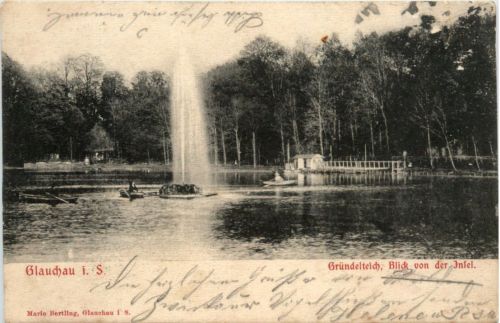 Glauchau, Gründelteich, Blick von der Insel