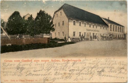 Bischofswerda, Gruss vom Gasthof zum neuen Anbau
