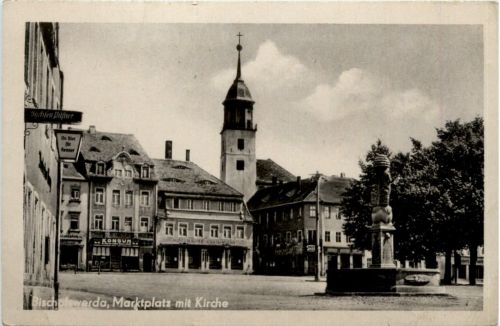 Bischofswerda, Marktplatz mit Kirche