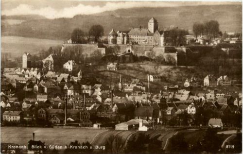 Kronach, Blick v. Süden a. Kronach u,. Burg
