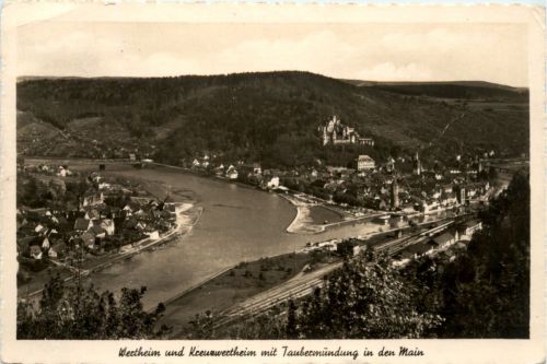 Wertheim und Kreuzwertheim mit Taubermündung in den Main