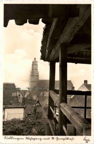 Nördlingen, Aufgang mit St. Georgkirche