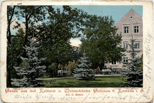 Gruss aus der Kelterei u. Weinschänke Gelenau b. Kamenz