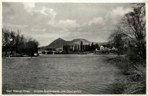Bad Honnef, Brücke Grafenwerth und Drachenfels