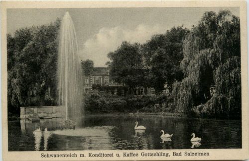 Bad Salzelmen, Schwanenteich m. Kaffee Gottschling