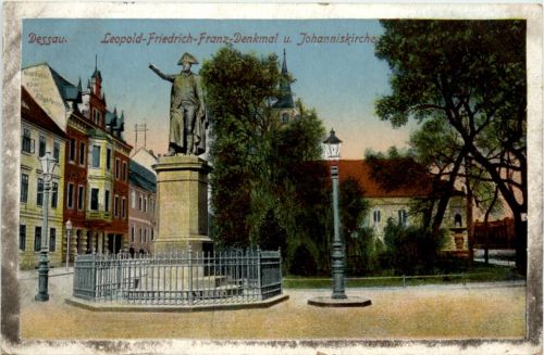 Dessau, Leopold-Friedrich-Franz-Denkmal u. Johanniskirche