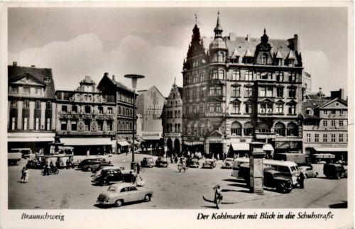 Braunschweig, Der Kohlmarkt mit Blick in die Schuhstrasse