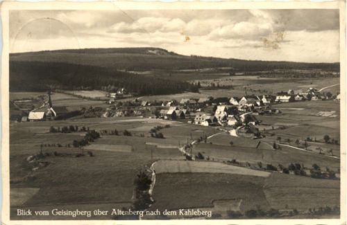 Blick vom Geisingberg über Altenberg nach dem Kahleberg