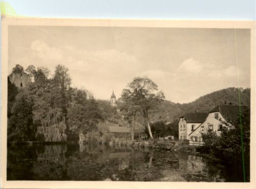 Tharandt, Schlossteich mit Blick zur Ruine