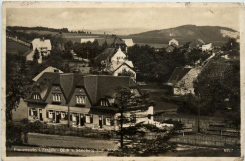 Frauenstein i. Erzgeb., Blick v. Sandberg zum Bahnhof