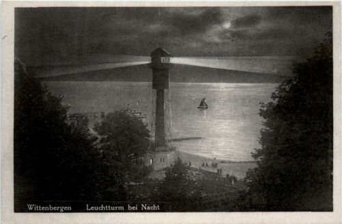 Wittenbergen, Leuchtturm bei Nacht