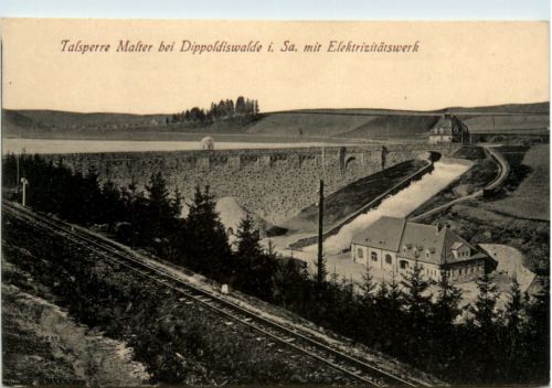 Talsperre Malter bei Dippoldiswalde, mit Elektrizitätswerk