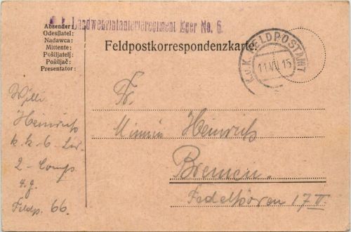 KuK Feldpost - Landsturminfanterieregiment Eger
