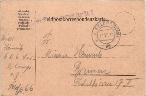 KuK Feldpost - Landsturminfanterieregiment Eger