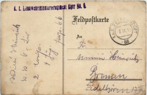 KuK Feldpost - Landsturminfanterieregiment Eger
