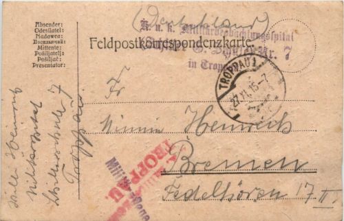 KuK Feldpost - Troppau
