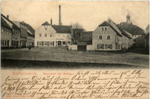 Bischofswerda - Neumarkt mit Rathaus