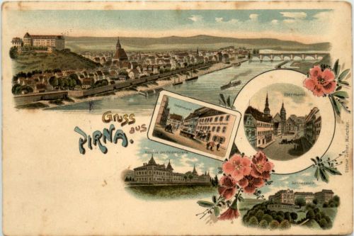Gruss aus Pirna - Litho